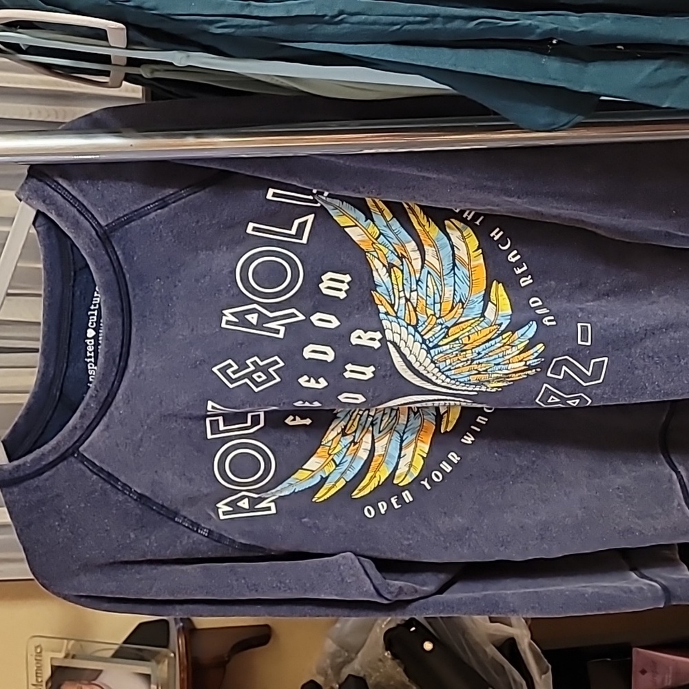 Rock n Roll blue Heather sweat shirt  2x
